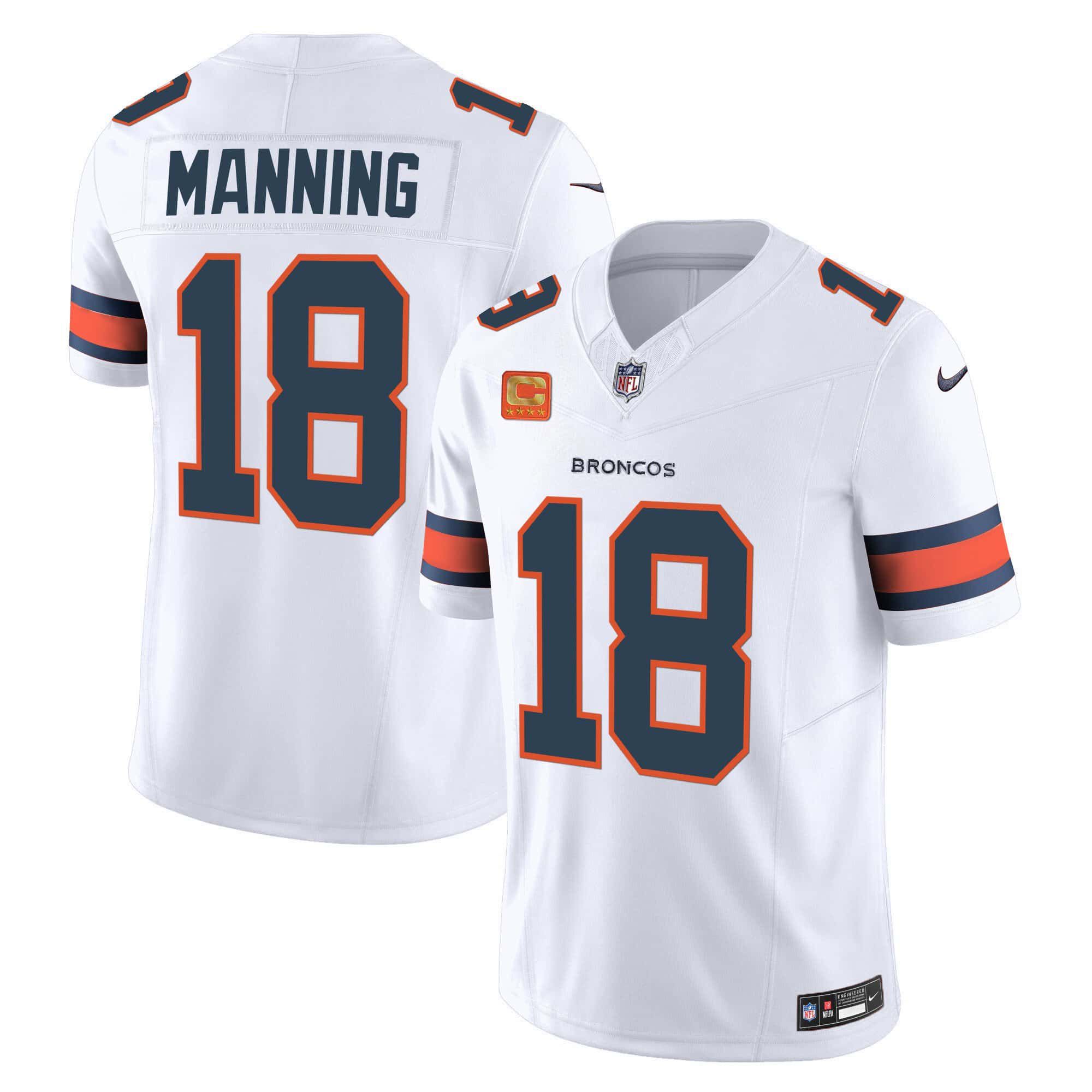 Men Denver Broncos #18 Manning White 2024 Nike Vapor Limited NFL Jersey style 1->indianapolis colts->NFL Jersey